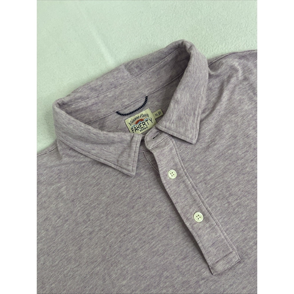 Faherty Movement Polo Shirt Men's XL Organic Pima Cotton Pink